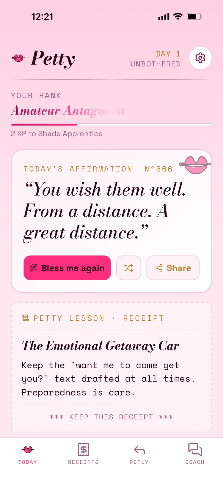 Your daily petty affirmation